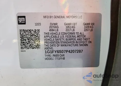 2023 Chevrolet Bolt Euv Lt from USA, damaged, VIN 1G1FY6S07P4207287